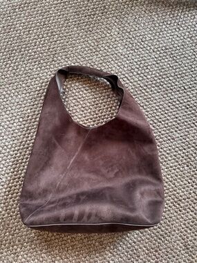 Banana Republic Dark Brown Suede Hobo Bag
